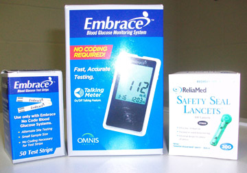 Diabetic Testing Supplies - Embrace Glucose Testing Meter